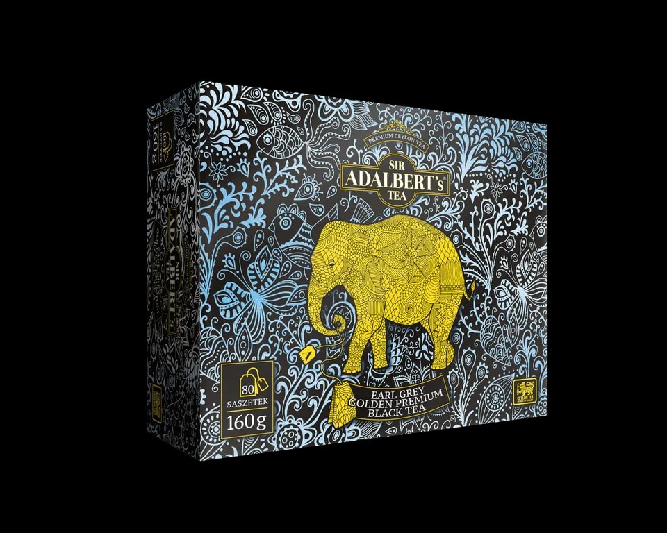ADALBERT'S EARL GREY GOLDEN PREMIUM TEA SASZETKI 80X2G KARTONIK