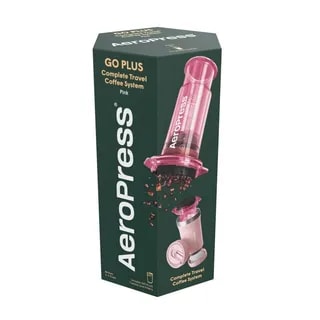 AeroPress Go Plus - Zaparzacz do Kawy z Kubkiem Termicznym Różowy