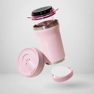 AeroPress Go Plus - Zaparzacz do Kawy z Kubkiem Termicznym Różowy
