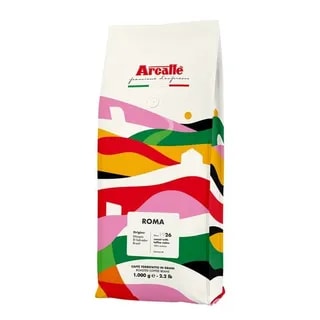 Arcaffe Roma, 1 kg kawy ziarnistej w kolorowym opakowaniu, mieszanka Arabica z Brazylii, Salwadoru i Etiopii