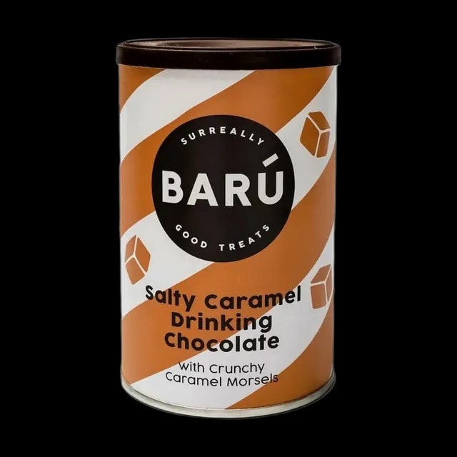 Opakowanie BARÚ Salty Caramel Drinking Chocolate 250 g – czekolada do picia z kawałkami karmelu, dostępna w sklepie z kawą Coffee Selection.