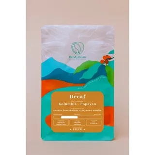 BeMyBean - Kolumbia Popayan Natural Sugarcane Filter - bezkofeinowa kawa ziarnista 250 g