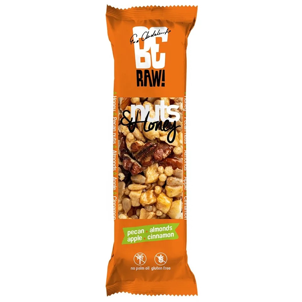 BeRAW! Nuts&Honey Baton Orzechowy Pecan Orzechy Pekan i Miód 30 g