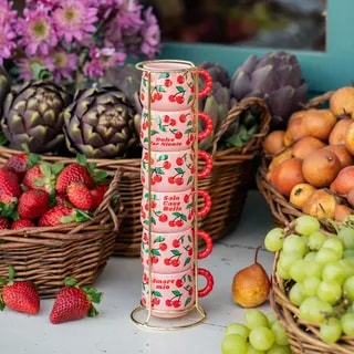 Bialetti Fruit Vibes – zestaw 6 filiżanek 60 ml ze stojakiem