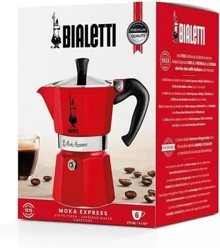 Bialetti Moka Express 6tz czerwona