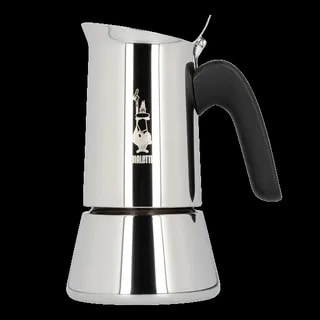 Bialetti New Venus, kawiarka na 4 filiżanki, stal nierdzewna, z ergonomicznym czarnym uchwytem