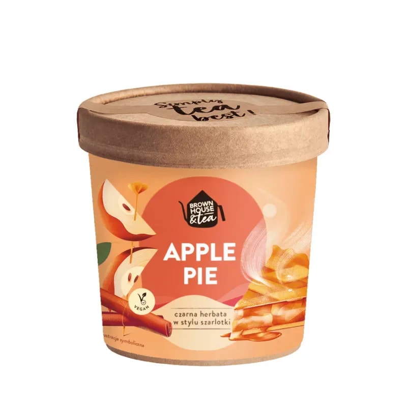 W opakowaniu znajduje się czarna herbata o smaku szarlotki, idealna na chłodne dni. Herbata Apple Pie od Brown House & Tea to wegańska propozycja, która umili każdą chwilę z kubkiem aromatycznego napoju.
