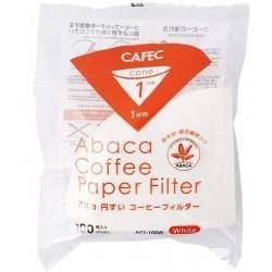 Filtr Papierowy Stożkowy Cafec Abaca Biały Cup1 100 Sztuk