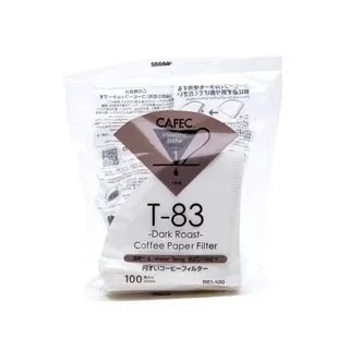 Filtry papierowe Cafec T-83 Dark Roast do ciemno palonej kawy – rozmiar cup 1, 100 sztuk – idealne do precyzyjnego parzenia w sklepie Coffee Selection
