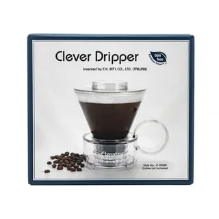 Clever Dripper - Zaparzacz do kawy szklany 500ml przezroczysty szary