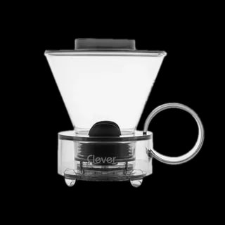 Clever Dripper - szklany zaparzacz do kawy, szary, z wygodnym uchwytem i dolnym zaworem