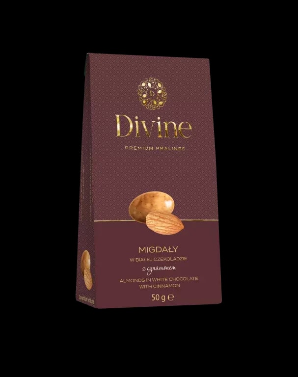 Eurohansa - DIVINE Premium Pralines Migdały w Białej Czekoladzie z Cynamonem - 50 g