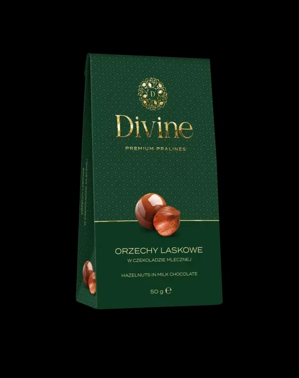 Eurohansa - DIVINE Premium Pralines Orzechy Laskowe w Czekoladzie Mlecznej - 50g
