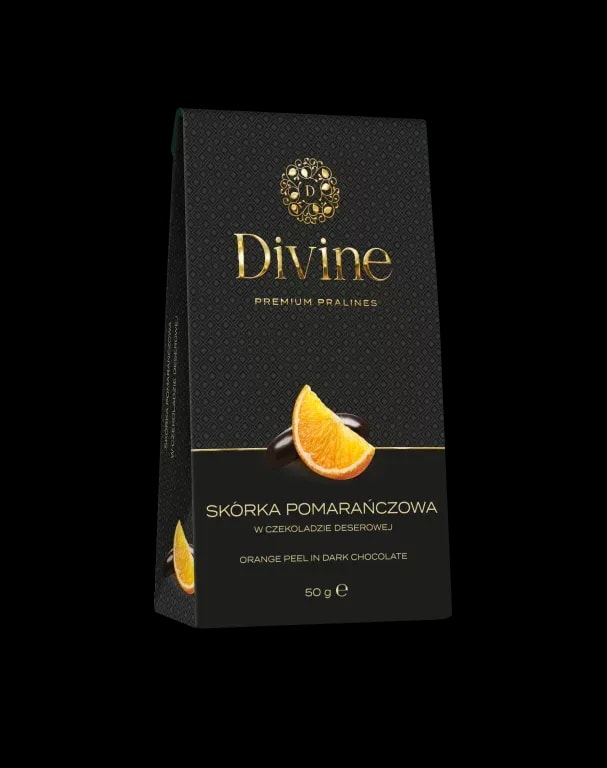 Eurohansa - DIVINE Premium Pralines Skórka Pomarańczowa w Czekoladzie Deserowej - 50g