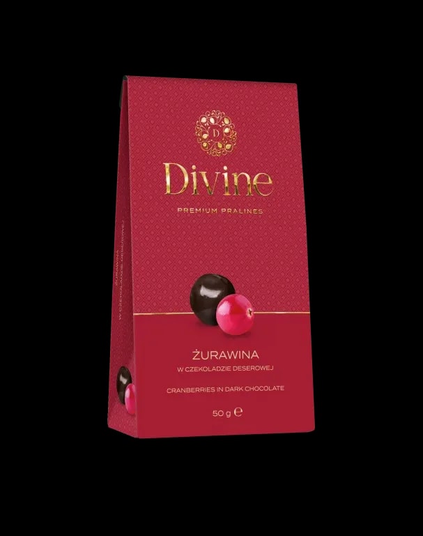 Eurohansa - DIVINE Premium Pralines Żurawina w Czekoladzie Deserowej - 50g