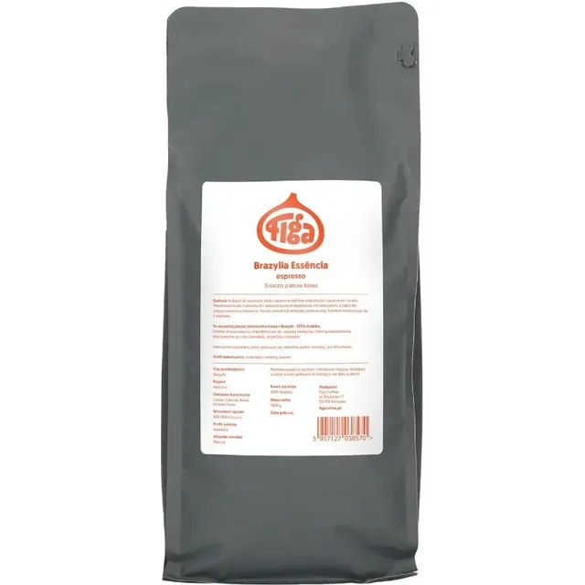 Opakowanie świeżo palonej kawy Essência z Brazylii, idealne do przygotowania aromatycznego espresso. Sukcesywnie selekcjonowane ziarna Arabiki zapewniają głęboki smak i wyjątkową jakość, które zachwycą każdego miłośnika kawy.
