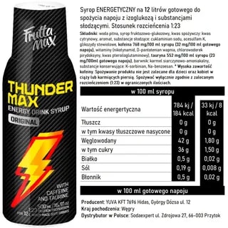 Syrop FruttaMax ENERGY DRINK 500 ml na 12 litrów