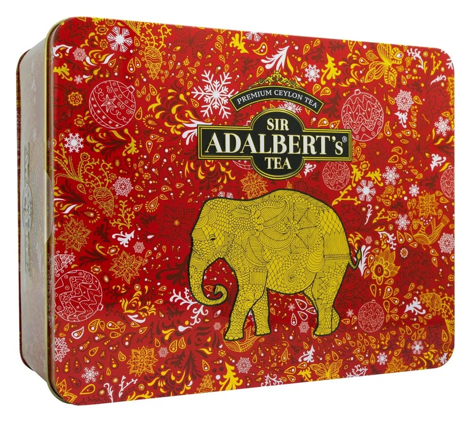 ADALBERTS GIFT BOX CZERWONY - BLACK TEA GOLDEN SASZETKI 80X2G