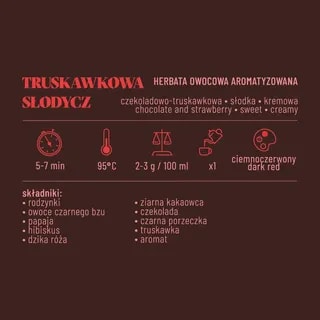 Hard Beans Herbata Owocowa Truskawkowa Słodycz 75 g