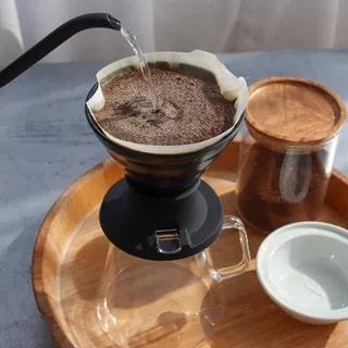 Hario - Zestaw Immersion Switch Smokey Black - Dripper Ceramiczny V60-02 + Filtry