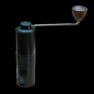 Elegancki ręczny młynek do kawy Hario Kabuto w matowej czerni, wykonany z wysokiej jakości materiałów, z ergonomicznym drewnianym uchwytem. Minimalistyczny design i precyzyjne żarna gwarantują równomierne mielenie ziaren, idealne do metod alternatywnych i espresso.