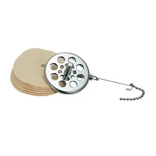Elegancki stoper do kawy wykonany z metalu, z praktycznymi otworami, oraz zestaw papierowych filtrów. Idealny do parzenia aromatycznej kawy i herbaty, zapewnia najwyższą jakość napoju oraz wygodę użytkowania.
