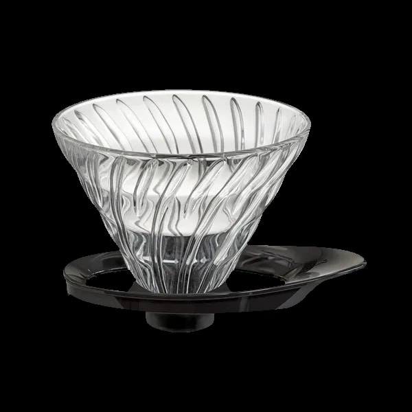 Hario V60-02 dripper do parzenia kawy, szklany i czarny