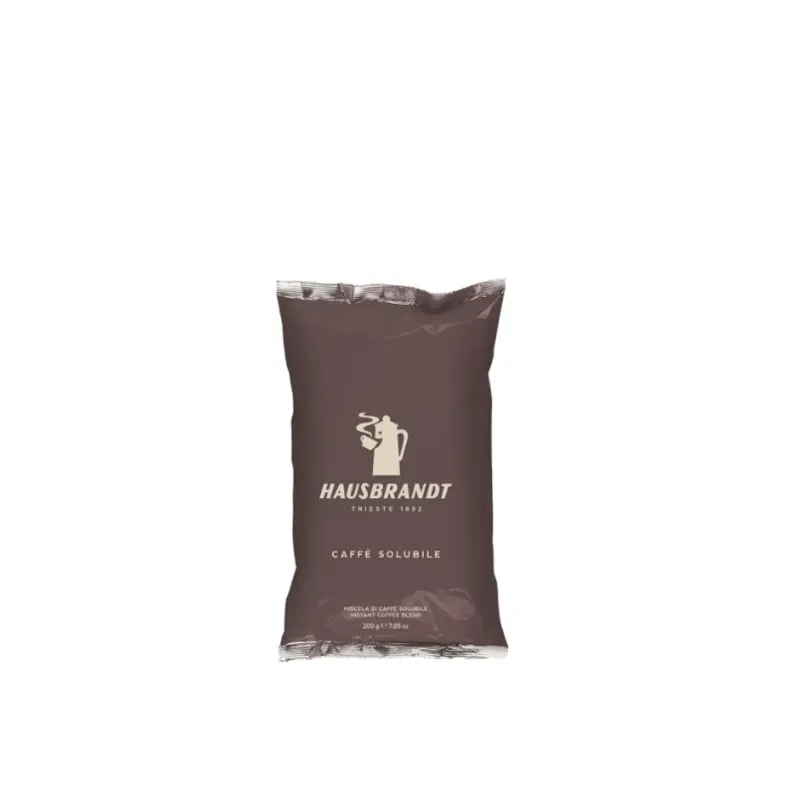 Opakowanie kawy rozpuszczalnej Hausbrandt o wadze 200g, idealne do szybkiego i łatwego przygotowania aromatycznego napoju. Produkty tej marki charakteryzują się wysoką jakością i wyjątkowym smakiem, doskonałym dla miłośników kawy.