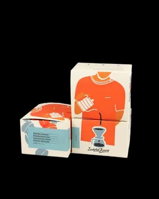 Zestaw kaw przelewowych Instytut Kawy Funky Drip 4 × 100 g w kolorowym kartonowym opakowaniu z ilustracją osoby trzymającej dripper, dostępny w sklepie z kawą specialty