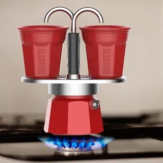Bialetti Mini Express 2tz Czerwona + 2 filiżanki