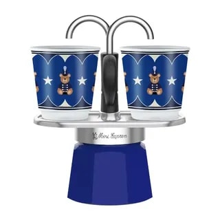 Zestaw dwóch filiżanek do espresso z motywem niedźwiadka, idealnych dla miłośników kawy. Stylowy design w odcieniach granatu sprawia, że nadają się do każdego wnętrza, a ich wyjątkowy wygląd zachwyci każdego gościa.