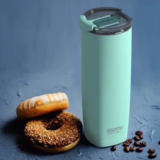 Asobu - Aqualina Miętowy - Kubek termiczny ze słomką 600 ml