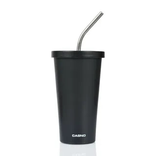 Kubek Termiczny Ze Słomką Casno Gloomy 510 ml Czarny