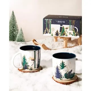 Kusmi Tea Zestaw Upominkowy 2 Kubków Noël 2024 Wilk i Renifer