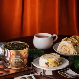 Kusmi Tea Le Dessert 2025 Zielona Herbata Świąteczna Bio w Puszce 90 g
