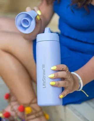 LifeStraw Go 2.0 Termiczna Butelka z Filtrem Membranowo-Węglowym 500 ml Icelandic Blue