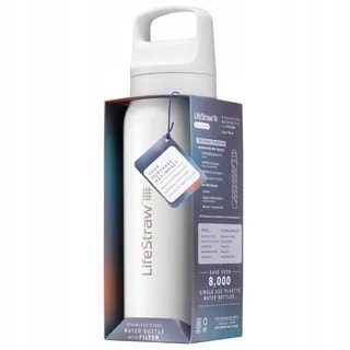 LifeStraw Go 2.0 Termiczna Butelka z Filtrem Membranowo-Węglowym 700 ml Biała