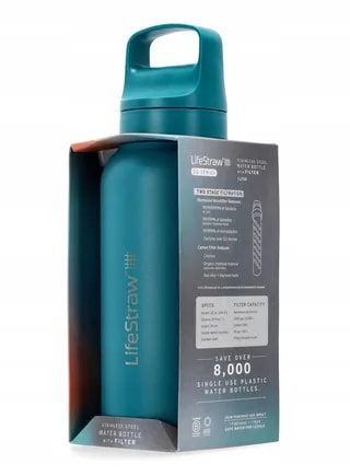 LifeStraw Go 2.0 Termiczna Butelka z Filtrem Membranowo-Węglowym 1 L Laguna Teal