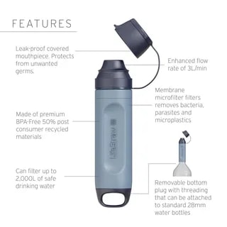 LifeStraw Peak Solo Ultralekki Przenośny Membranowy Filtr Słomkowy Do Wody