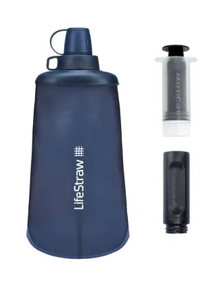 LifeStraw Peak Series Składana Butelka Wyciskana 650 ml z Filtrem Mount Blue