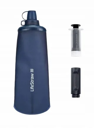 LifeStraw Peak Series Składana Butelka Wyciskana 1 L z Filtrem Mountain Blue