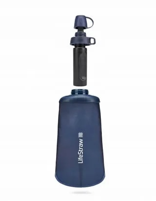 LifeStraw Peak Series Składana Butelka Wyciskana 1 L z Filtrem Mountain Blue