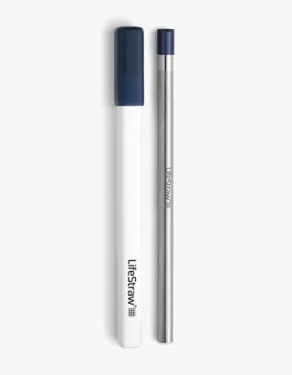 LifeStraw Sip Słomka Filtrująca Ze Stali Nierdzewnej Wielokrotnego Użytku z Etui Midnight Blue