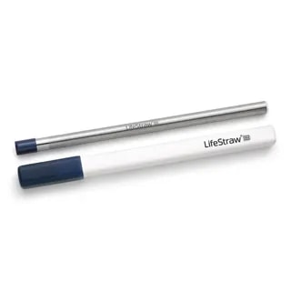 LifeStraw SIP w kolorze Mid Blue – wielorazowa stalowa słomka z filtrem i etui, idealna do codziennego użytku i podróży, dostępna w sklepie Coffee Selection.