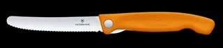 Nóż Victorinox Piknikowy Swiss Classic Pomarańczowy Składany 6.7836.F9B Ostrze Ząbkowane 11 cm