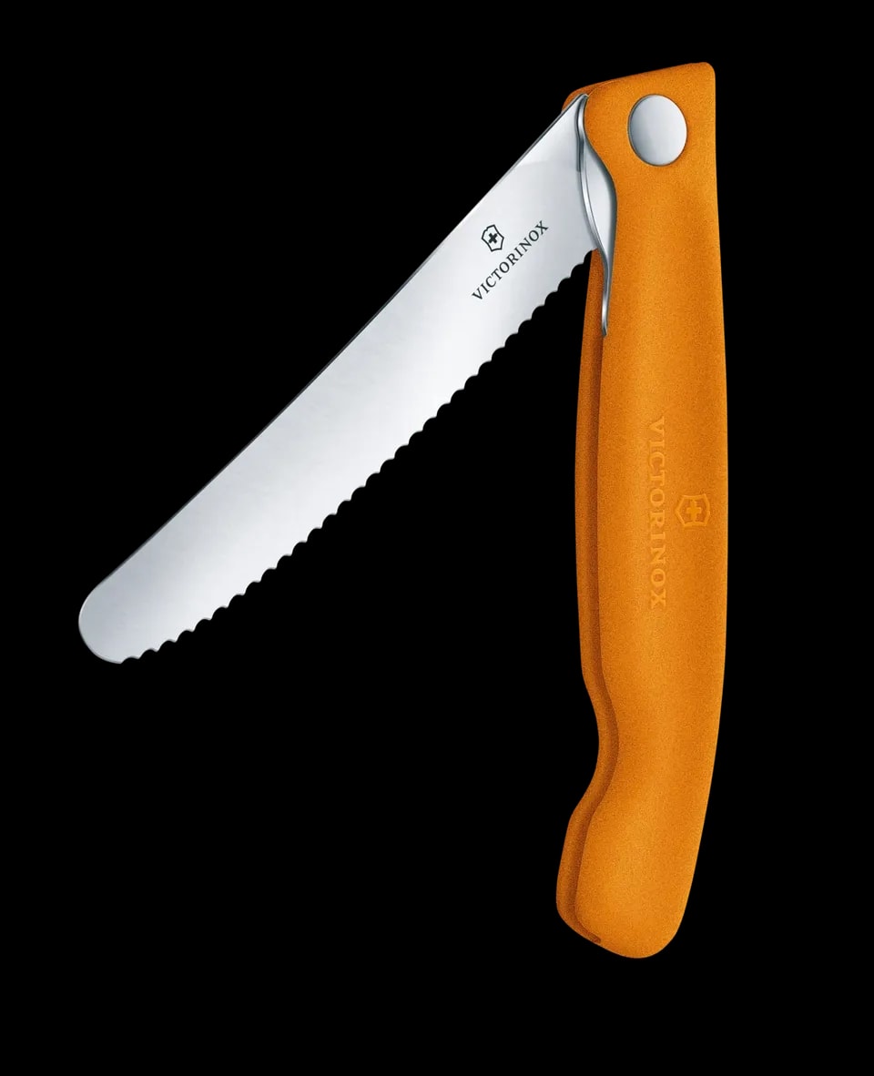 Szara ostrzałka do noży Victorinox Sharpy 7.8714 z ergonomicznym uchwytem i bezpiecznym systemem ostrzenia, idealna do noży kuchennych i składanych.