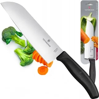 Victorinox Nóż Santoku Swiss Classic Ostrze Gładkie 17 cm Czarny 6.8503.17B