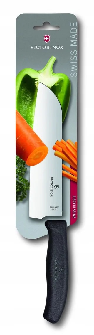 Victorinox Nóż Santoku Swiss Classic Ostrze Gładkie 17 cm Czarny 6.8503.17B
