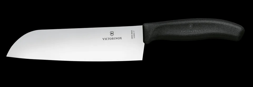 Victorinox Nóż Santoku Swiss Classic Ostrze Gładkie 17 cm Czarny 6.8503.17B