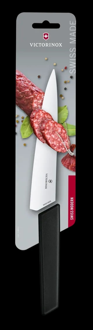 Victorinox Nóż do Porcjowania Swiss Modern Ostrze Gładkie 19 cm Czarny 6.9013.19B